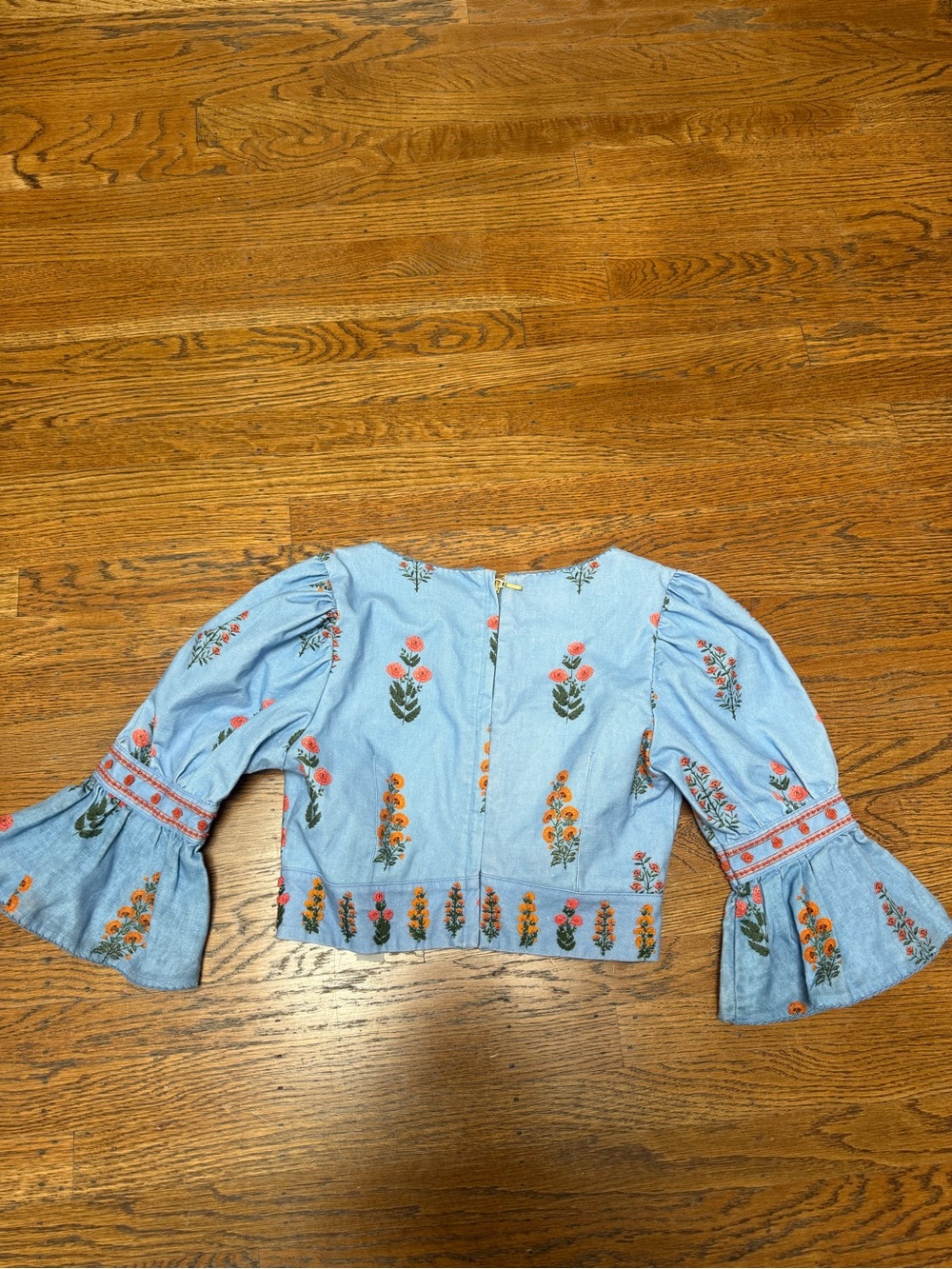 Agua by Agua Bendita Violeta Dahlia Linen Crop Top - Picture 2 of 4